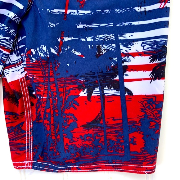 Joe Boxer Hawaiian Print Swim Trunks Bathing Suit Sz 10… - Picture 6 of 11